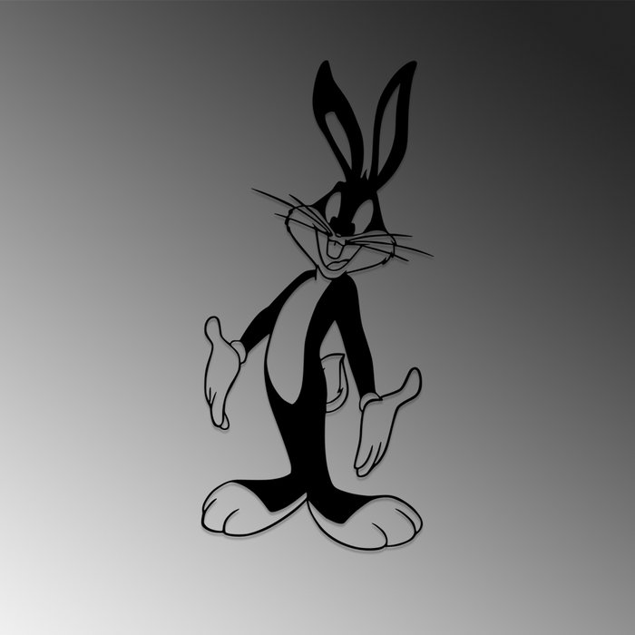 Wallity Bugs Bunny 1 Escultura de pared metálica negra Wallity Bugs Bunny 1 Escultura de pared metálica negra